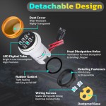 DROK AC Volt Amp Meter, 3pcs AC 60-500V 100A Voltage Current Monitor Digital LED Display Voltmeter 110v 220v Volt Detetor Green Red Yellow Signal Indicator Light Panel