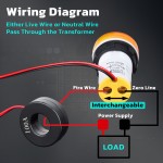 DROK AC Volt Amp Meter, 3pcs AC 60-500V 100A Voltage Current Monitor Digital LED Display Voltmeter 110v 220v Volt Detetor Green Red Yellow Signal Indicator Light Panel