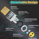 DROK AC 500V Voltage Tester, 3pcs AC 60-500V 110v 220v Voltage Monitor Digital Larger LED Screen Voltmeter Volt Detetor Green Red Yellow Signal Indicator Light Panel