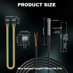DROK 5 Pack Waterproof DS18B20 Temperature Sensor Probes with a Probe Adapter Board and 4.7K ohm Resistors
